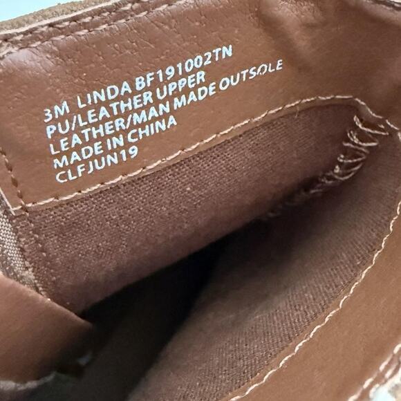 BCBG Girls Boots Girls Size 3 Tan LINDA Fringe Western Ankle Side Zip Block Heel - Picture 9 of 14